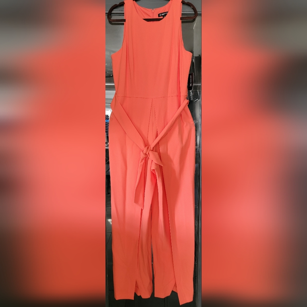 INC International Concepts Vibrant Orange/Coral Wide Leg Jumpsuit